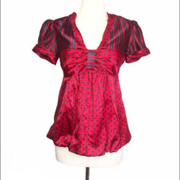 Marc Jacobs Polka Dot Stripe Blouse - Picture 1 of 7